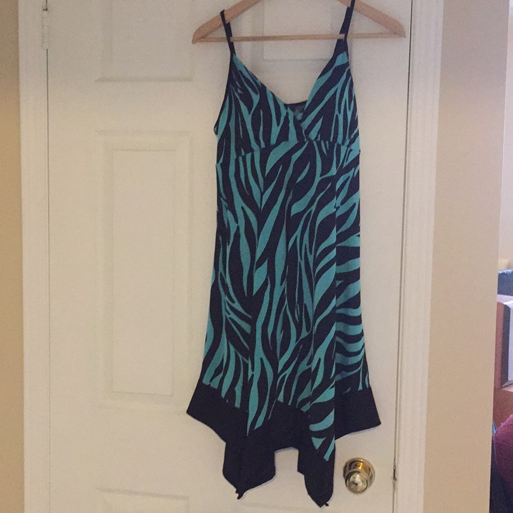 Zebra print blue dress